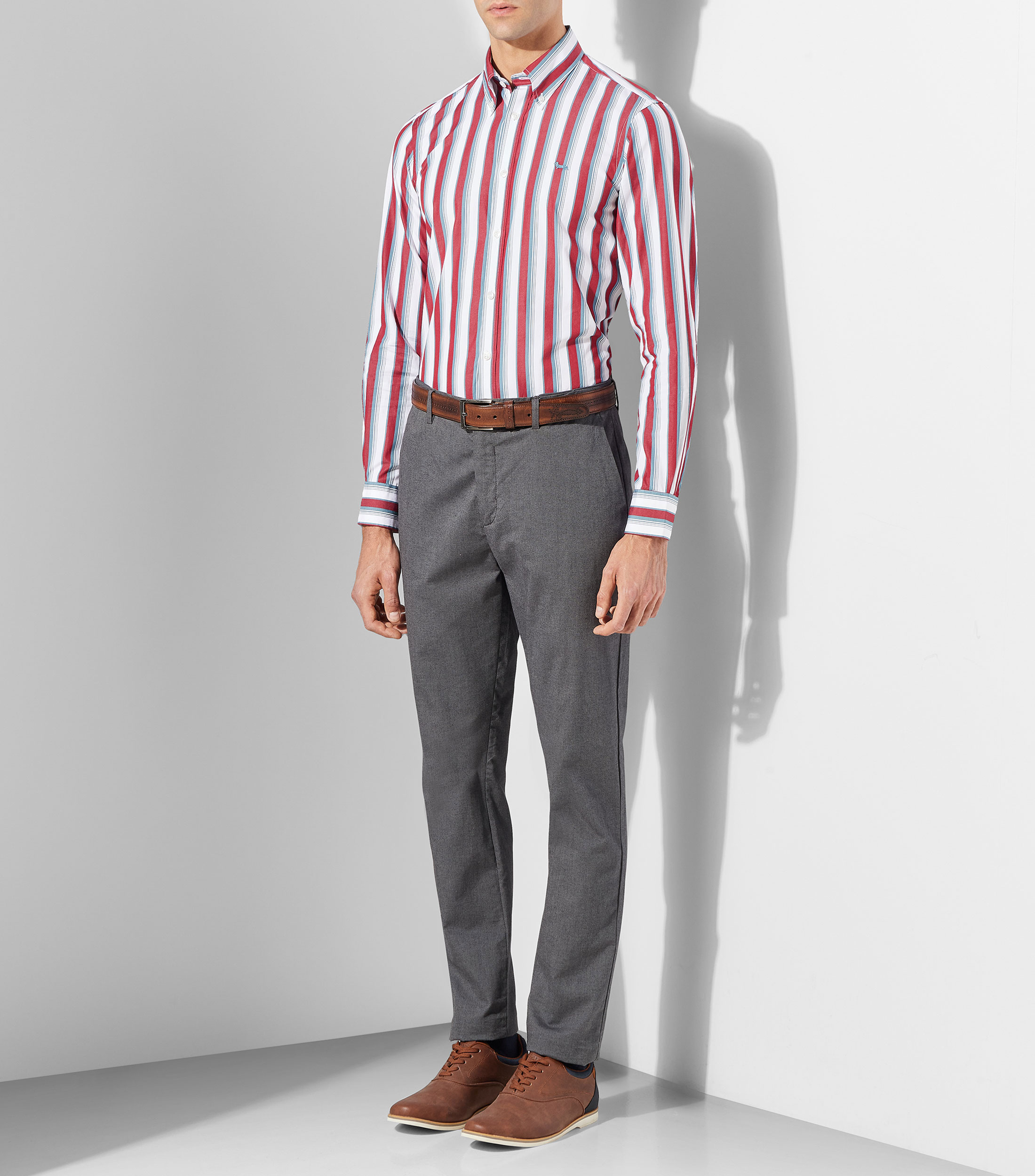 Camisa rayas manga larga Hombre